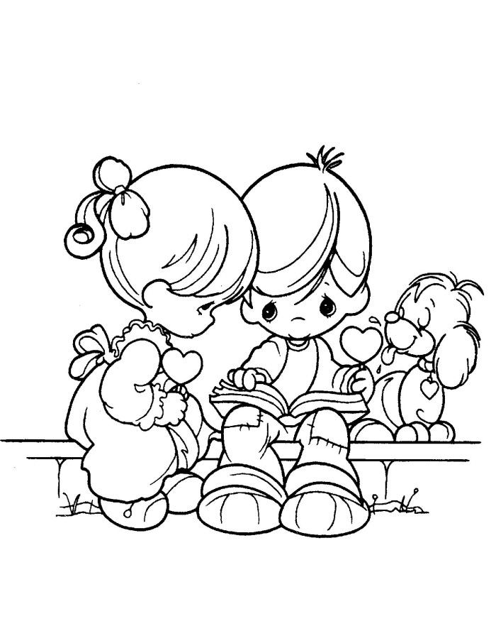 700x882 Precious Moments Boy And Girl Reads Book Coloring Pages Precious
