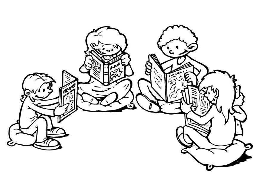 875x620 Coloring Page Reading Corner