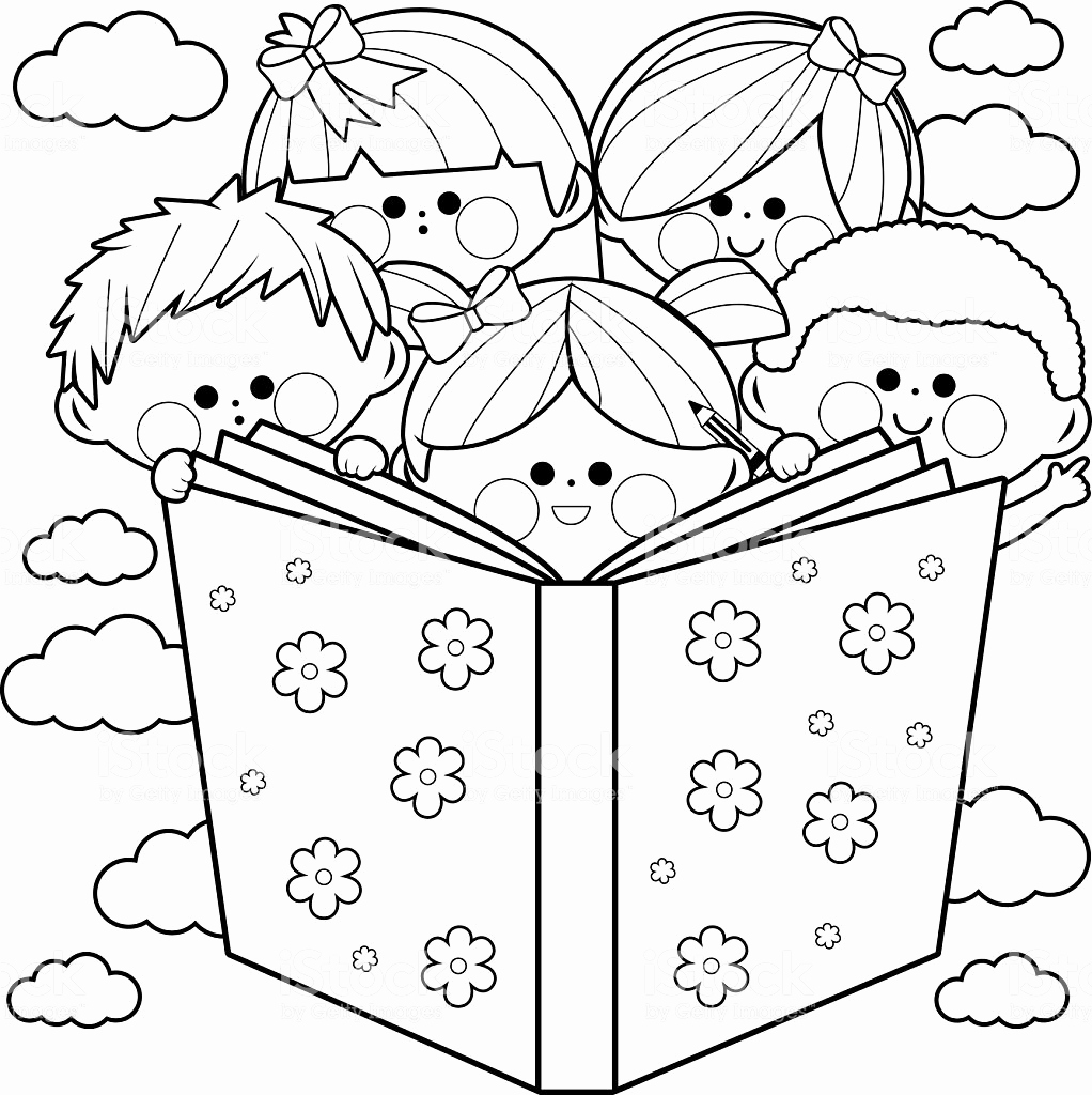 1022x1024 Immediately Child Reading Coloring Page Gigantic Nice Pages Kids