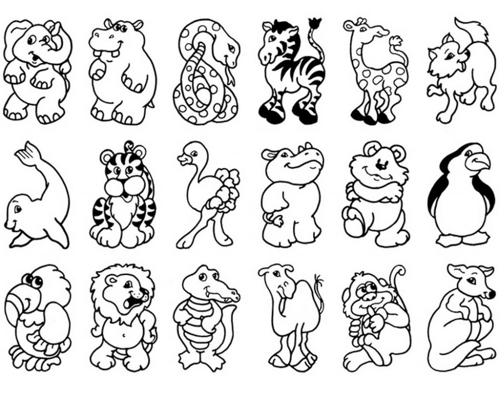 1024x823 Jungle Animal Coloring Pages Great Top Printable Animals Safari