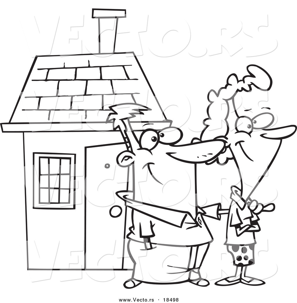 1024x1044 Vector Of A Cartoon Happy Couple