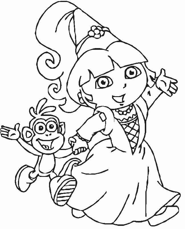 649x800 Printable Dora The Explorer Coloring Pages In Snazzy Page Pict