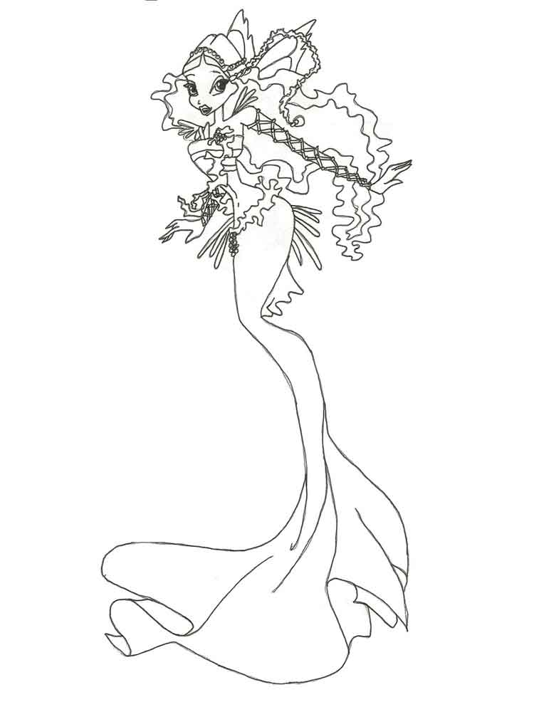750x1000 Winx Mermaid Coloring Pages Free Printable Winx Mermaid Coloring