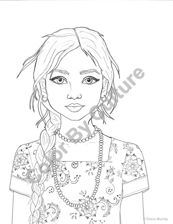 570x738 Realistic People Coloring Pages