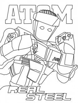 250x330 Real Steel Atom Coloring Pages Real Steel Robots