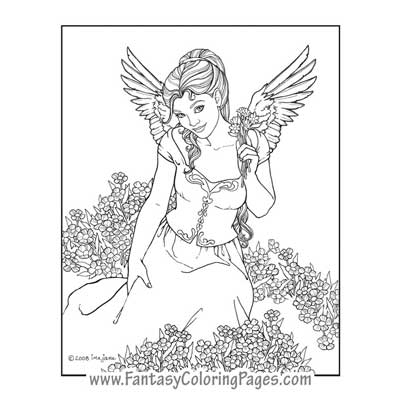 400x400 Coloring Pages For Adults Angels