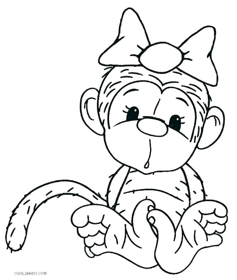 811x960 Baby Animal Coloring Pages Baby Monkey Coloring Pages Free