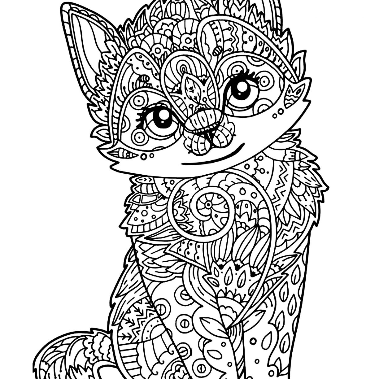 Realistic Cat Coloring Pages Printable at GetDrawings | Free download