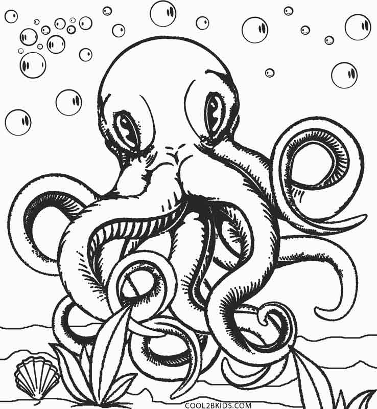 738x800 Printable Octopus Coloring Page For Kids