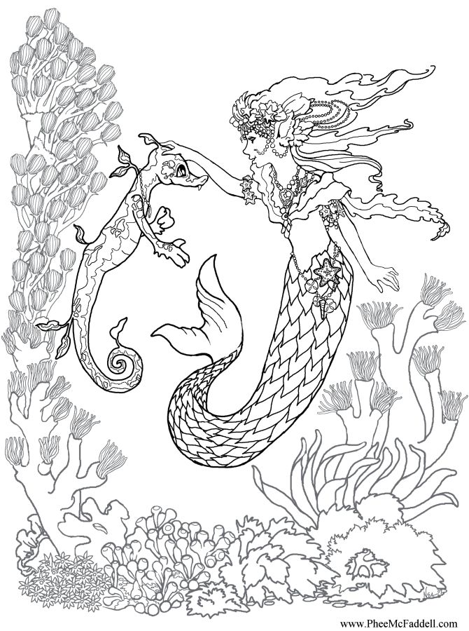 670x900 Realistic Mermaid Coloring Pages Download And Print For Free