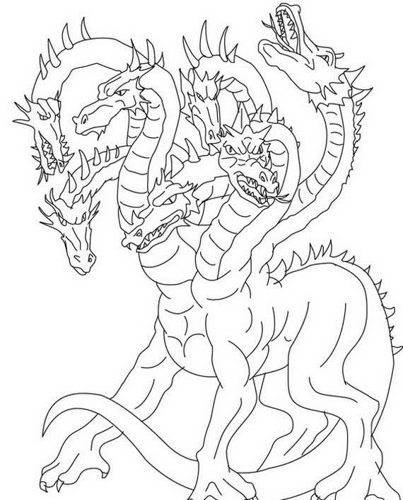 570x706 Realistic Dragon Coloring Pages