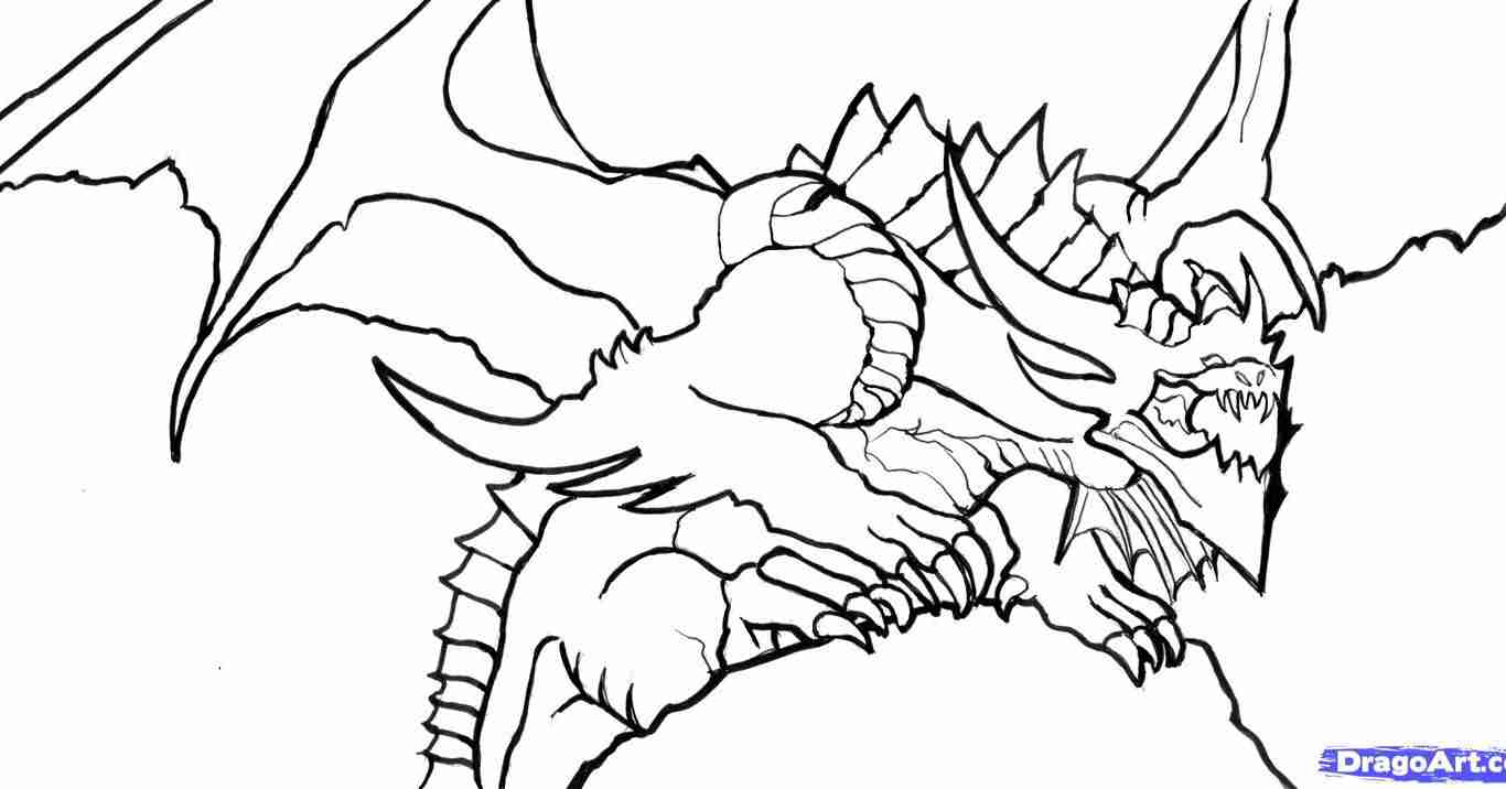 1366x716 Big Realistic Coloring Pages Of Dragons Dragon