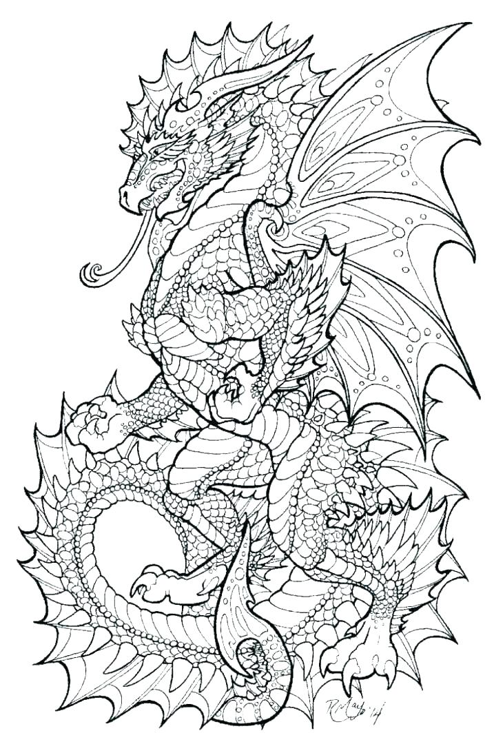 717x1080 Coloring Pages Of Dragons Realistic