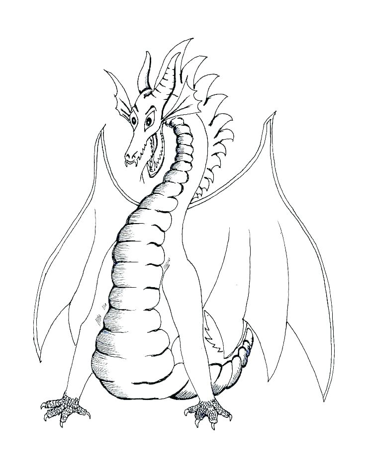 736x952 Realistic Dragon Coloring Pages