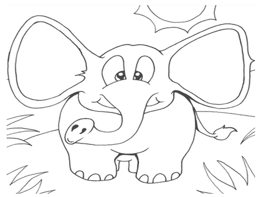 1024x768 Realistic Elephant Coloring Pages Printable, Elmer The Elephant