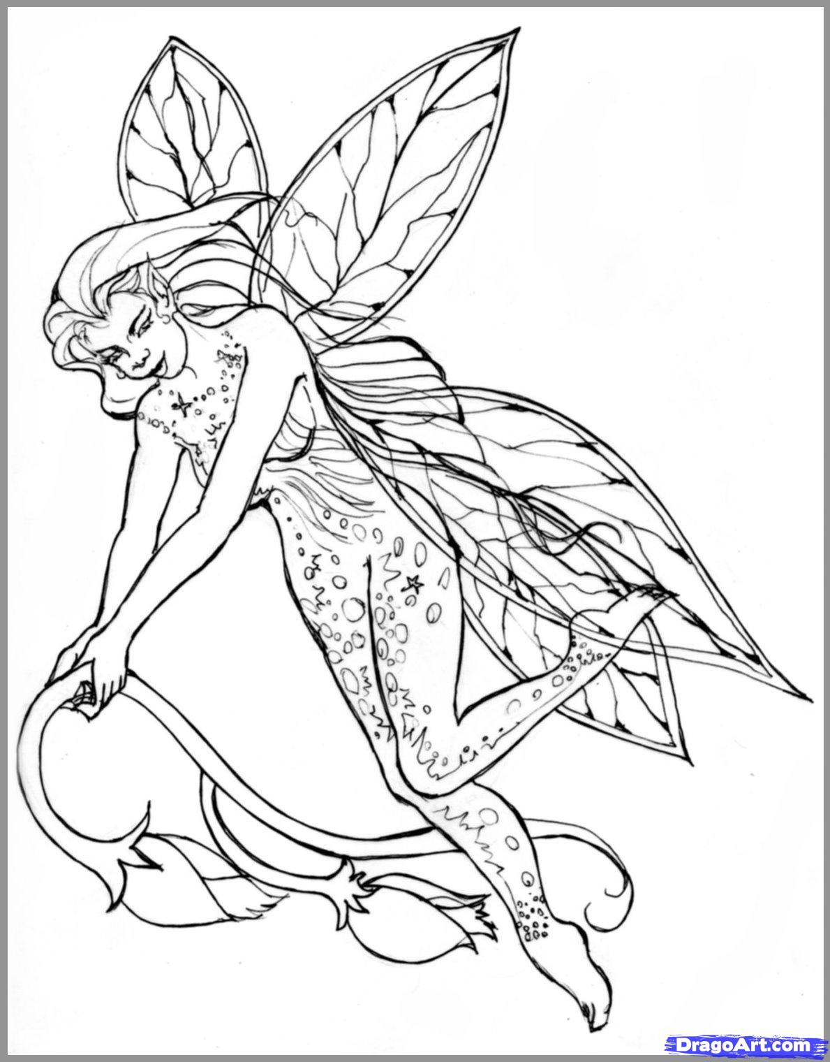 1189x1520 Value Realistic Fairy Coloring Pages How To Dr
