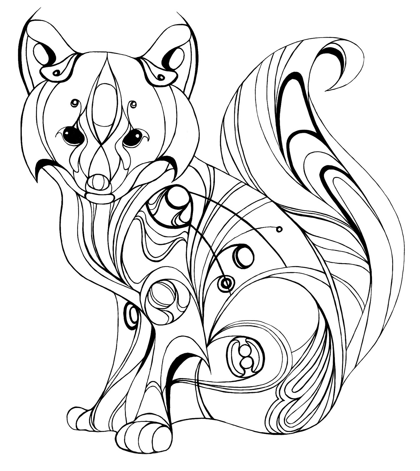 1425x1600 Realistic Fox Coloring Pages
