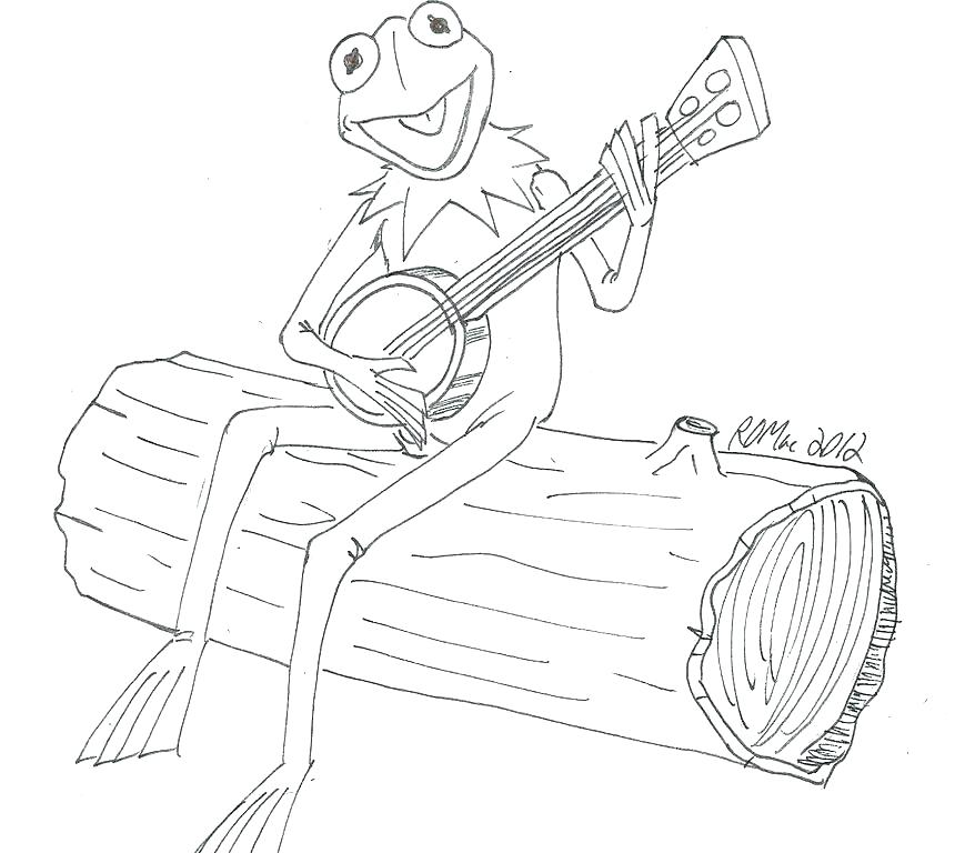 869x768 Kermit Coloring Page