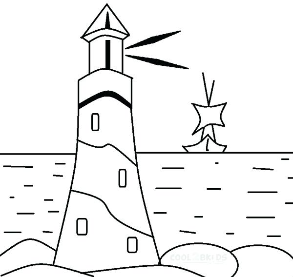 600x568 Lighthouse Coloring Pages For Kids Images Crafts Two Best Coloring
