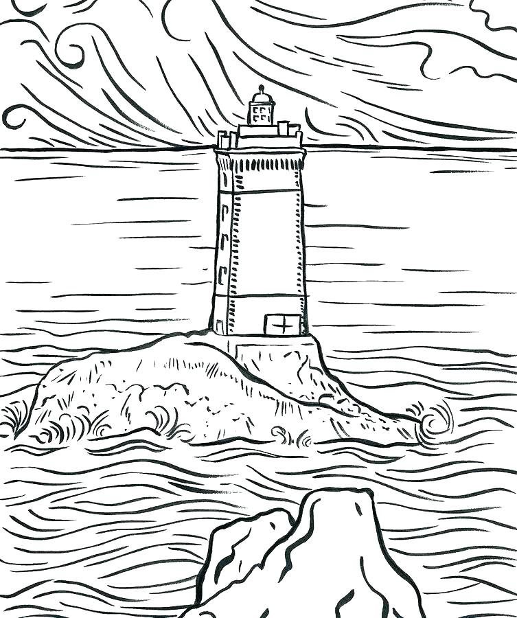 753x900 Realistic Lighthouse Coloring Pages Lighthouse Coloring Sheet