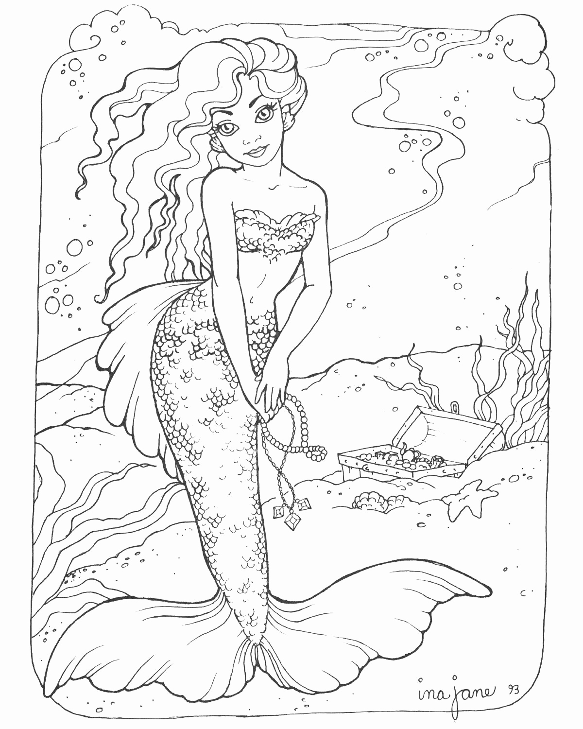 1200x1500 Realistic Mermaid Drawings Coloring Sheets Realistic Mermaid