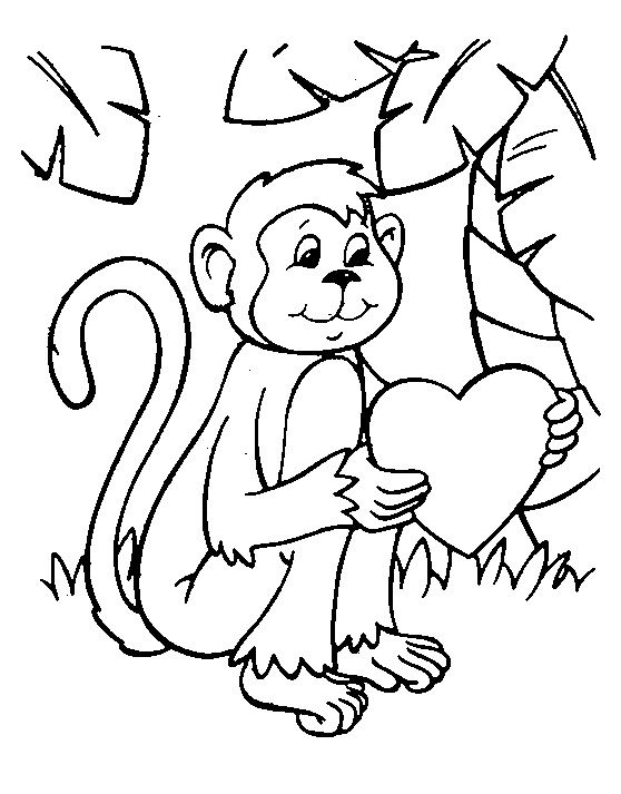 558x713 Monkey Coloring Pages Printable