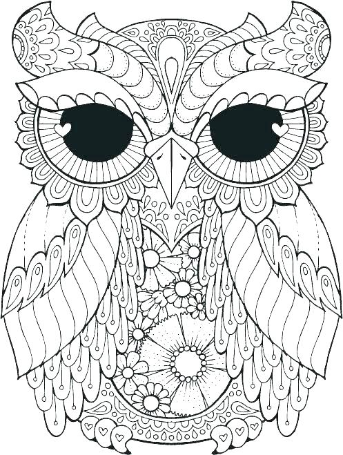497x659 Great Horned Owl Coloring Page Realistic Bird Coloring Pages