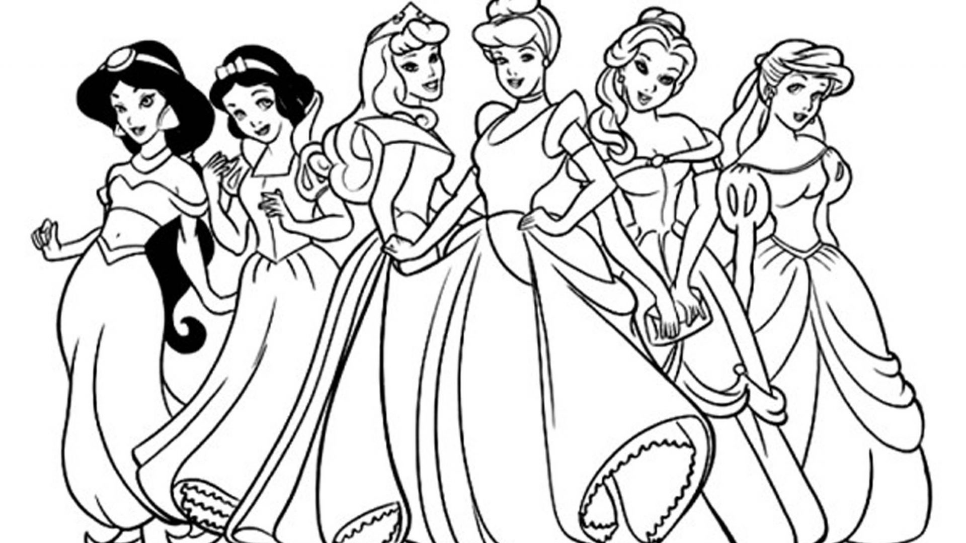 1920x1080 Kids Coloring Pages Princess Wonderful Printable Adult Easy Baby