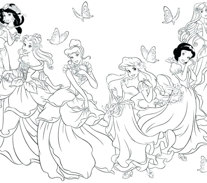 678x600 All Princess Coloring Pages
