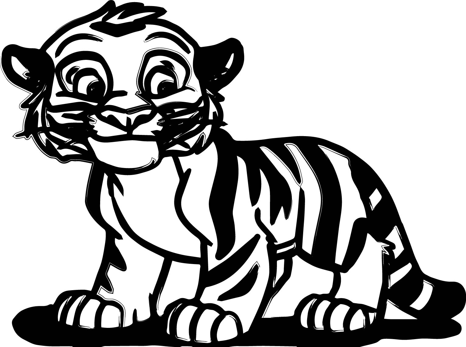 1531x1142 Cute Tiger Coloring Page Free Download