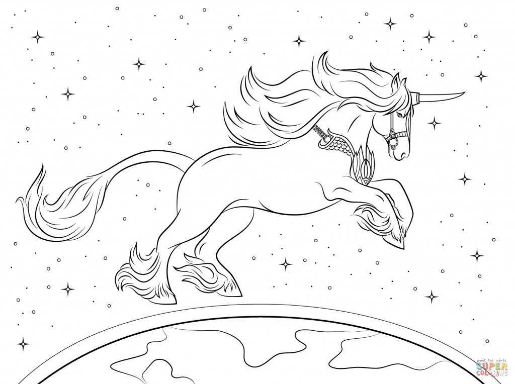Realistic Unicorn Coloring Pages