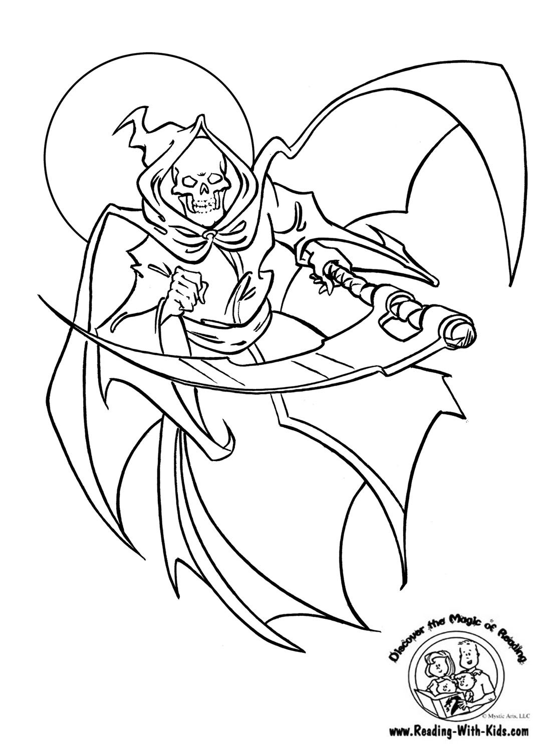 1080x1486 Grim Reaper Coloring Page Halloween