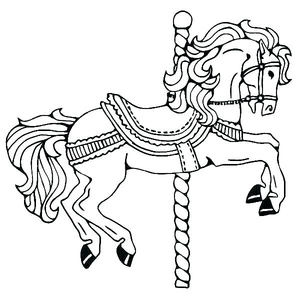 600x600 Horse Coloring Pages To Print Horse Pages To Color Carousel Horse