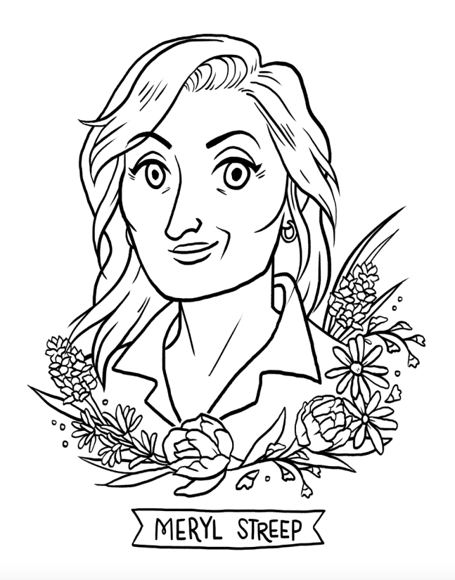 647x825 Meryl Streep Coloring Activity