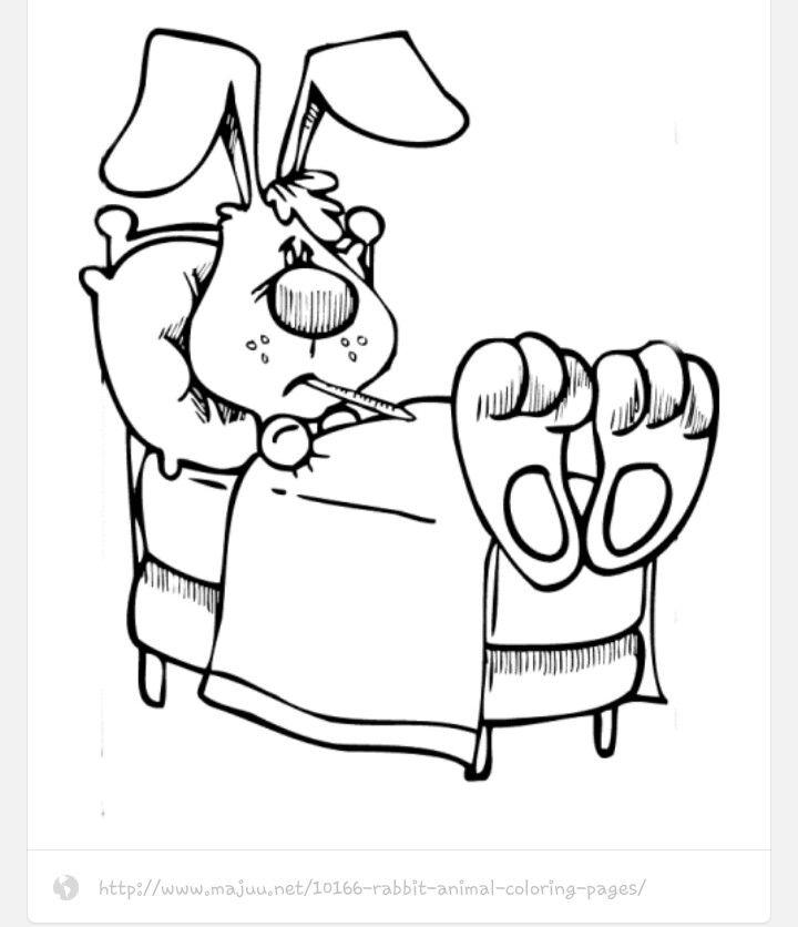 720x836 Sick Bunny Coloring Book Pages Sick, Bunny