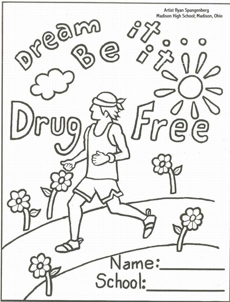 736x963 Drug Free Coloring Sheets Red Ribbon Week Slogans