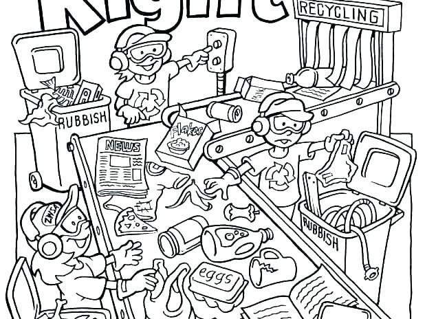 618x464 Recycling Coloring Page