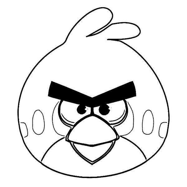 600x600 Red Angry Bird Coloring Page