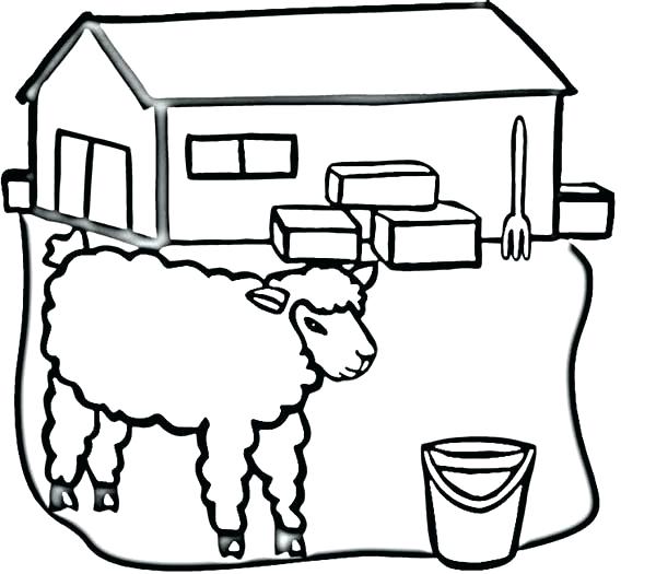 600x525 Red Barn Coloring Page Professional