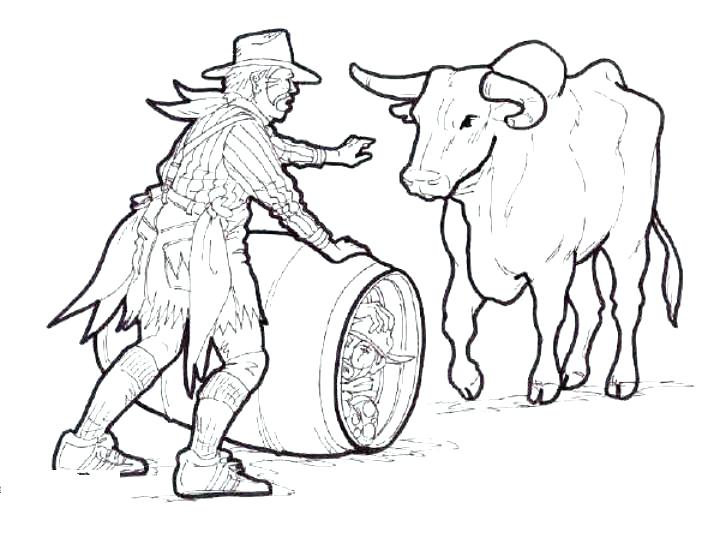 720x540 Bull Coloring Pages Rodeo Coloring Pages Rodeo Clown With Bull