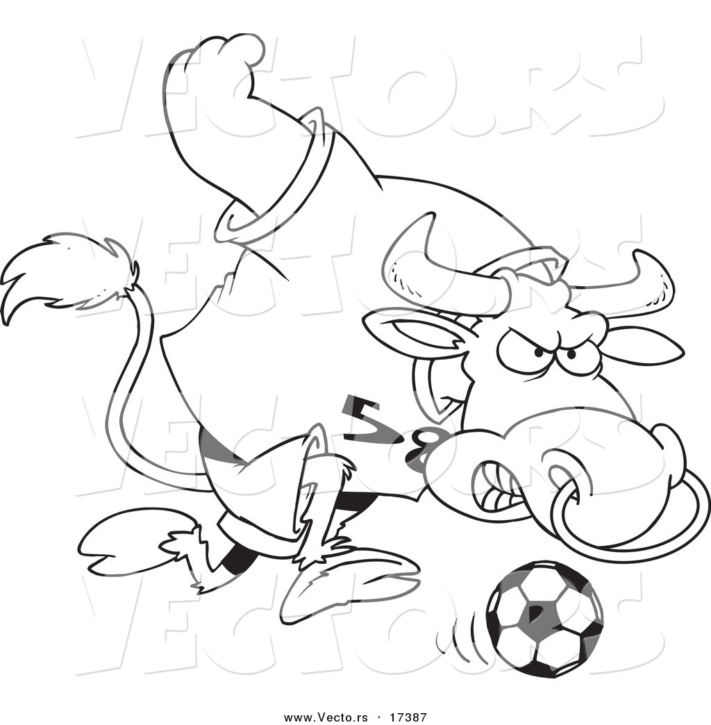 1024x1044 Vector Of A Cartoon Soccer Bull