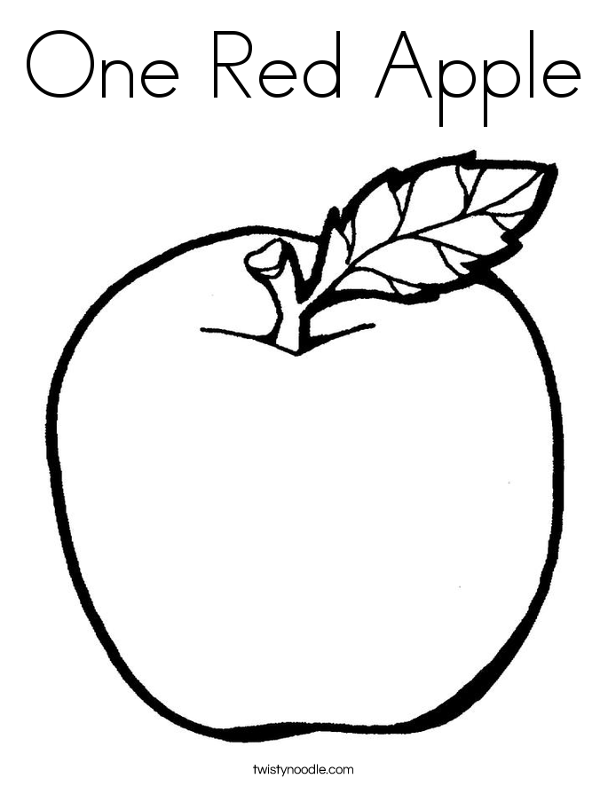 685x886 One Red Apple Coloring Page
