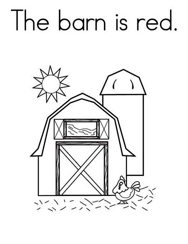 600x776 The Barn Is Red Coloring Page Color Luna