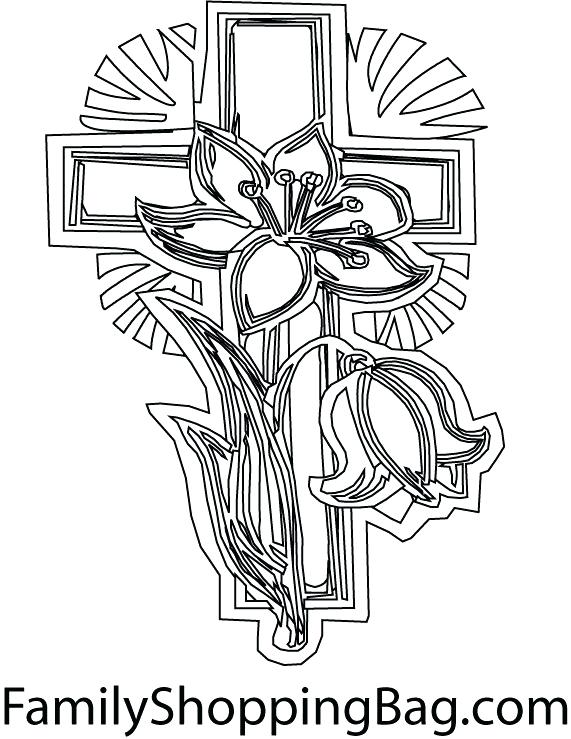 571x739 Cross Coloring Pages Printable Cross Coloring Page Flower Pattern