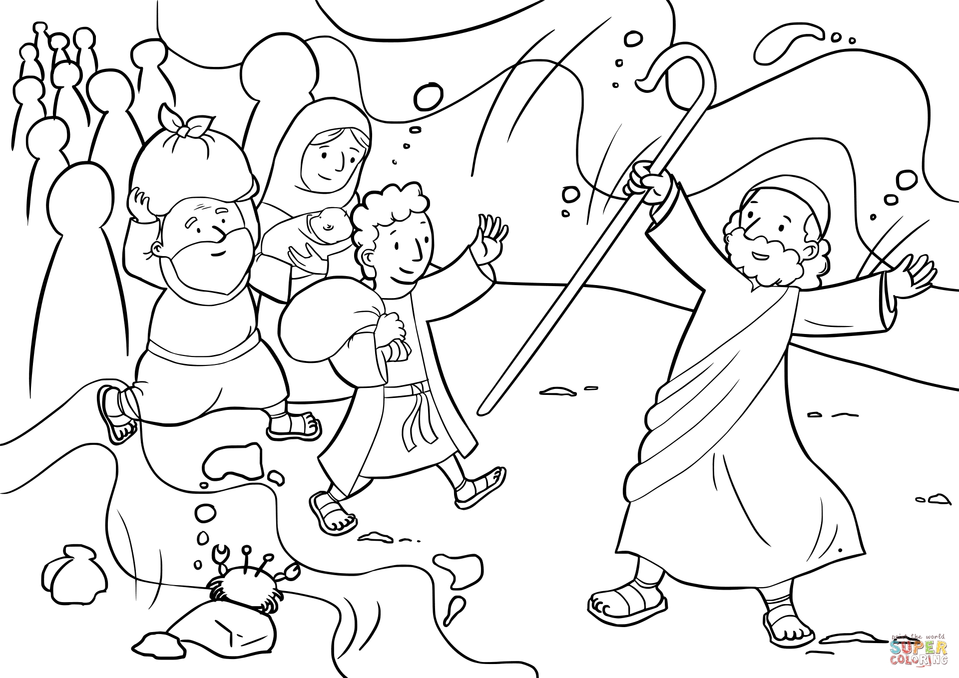 1920x1358 Moses Red Sea Coloring Page Download