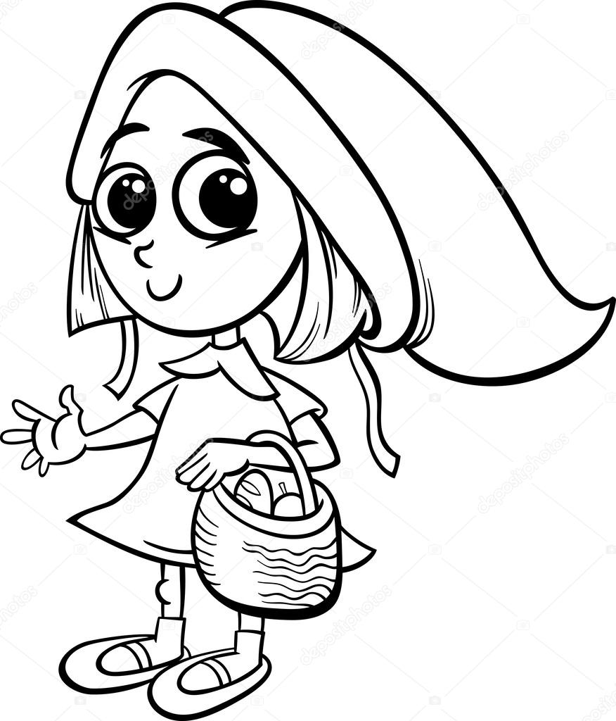 876x1024 Little Red Riding Hood Coloring Page Stock Vector Izakowski