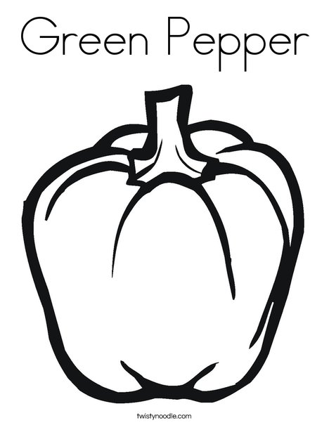 468x605 Green Pepper Coloring Page