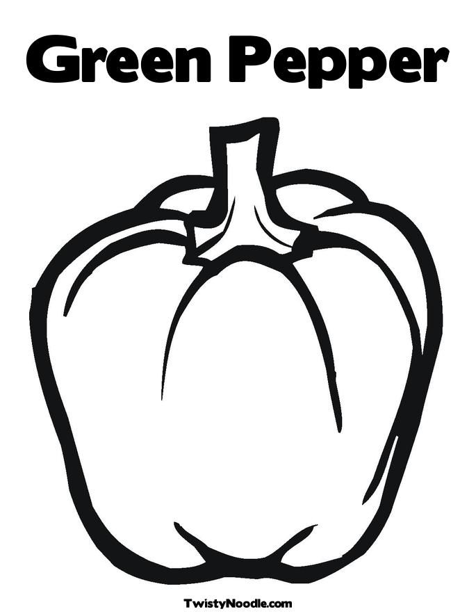 685x886 Green Pepper Coloring Page