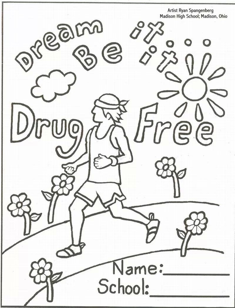 800x1047 Red Ribbon Week Coloring Pages Free Printable In Fair Page
