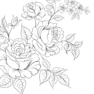 320x320 Red Rose In Cartoon Style For Tattoo Design Vector Illustration